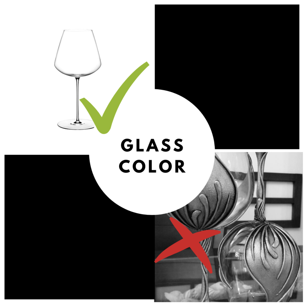 wine tasting glasses color