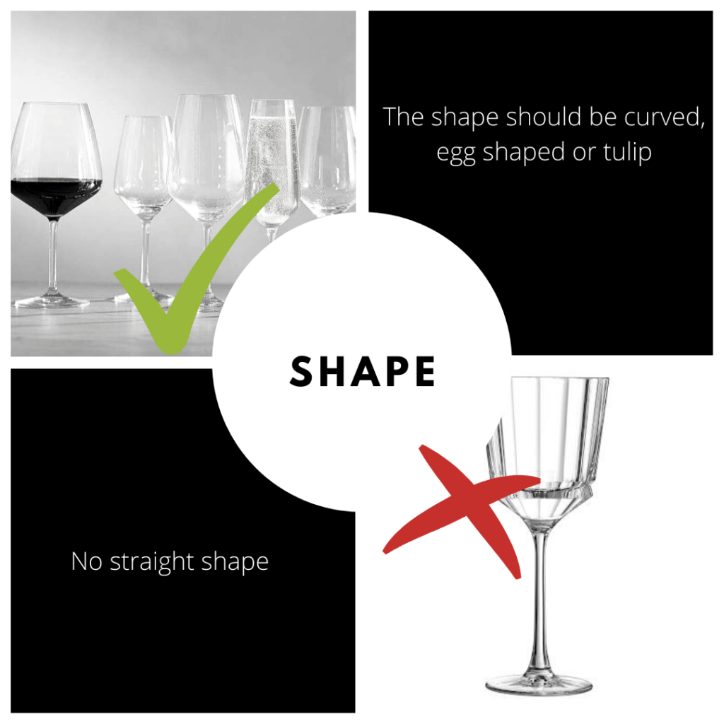 wine tasting glasses shape